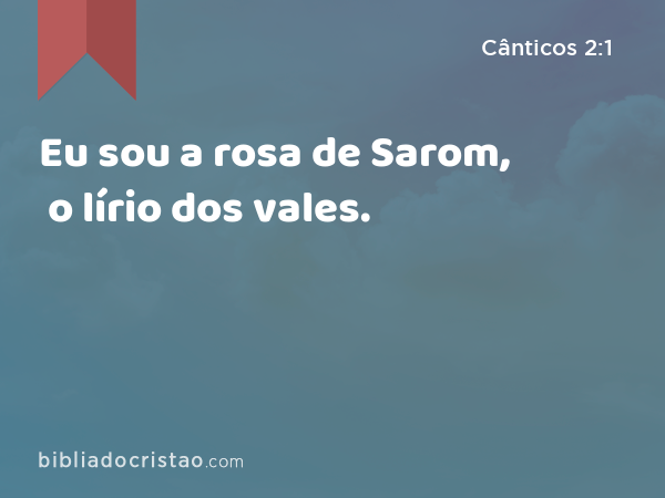 Eu sou a rosa de Sarom, o lírio dos vales. - Cânticos 2:1
