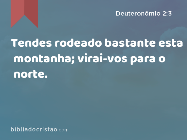 Tendes rodeado bastante esta montanha; virai-vos para o norte. - Deuteronômio 2:3