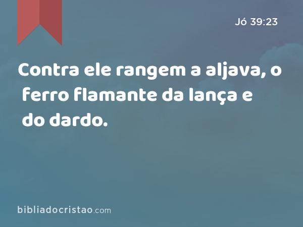 Contra ele rangem a aljava, o ferro flamante da lança e do dardo. - Jó 39:23