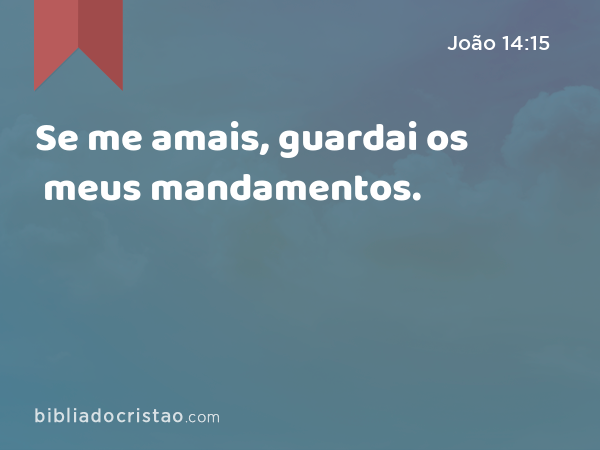 Se me amais, guardai os meus mandamentos. - João 14:15