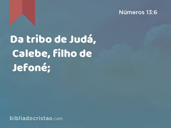 Da tribo de Judá, Calebe, filho de Jefoné; - Números 13:6