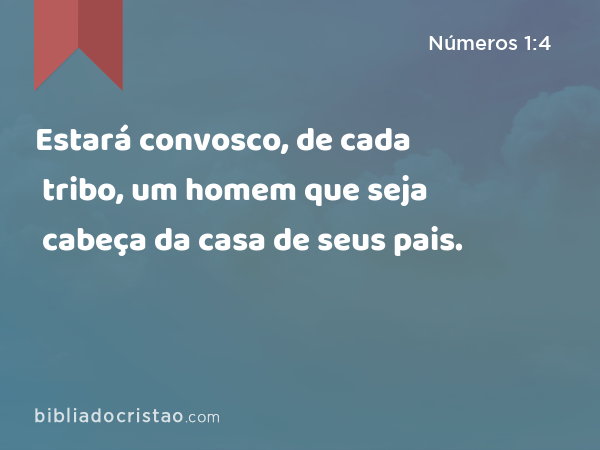 Estará convosco, de cada tribo, um homem que seja cabeça da casa de seus pais. - Números 1:4