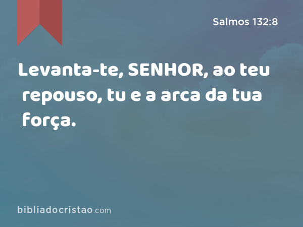 Levanta-te, SENHOR, ao teu repouso, tu e a arca da tua força. - Salmos 132:8