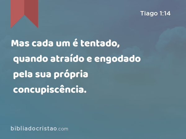 Mas cada um é tentado, quando atraído e engodado pela sua própria concupiscência. - Tiago 1:14